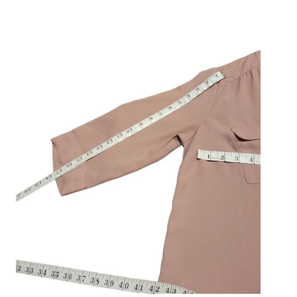 Torrid Harper Georgette Pullover 3/4 Sleeve Blouse Pink Rose Blush Mauve 00 - Picture 10 of 13